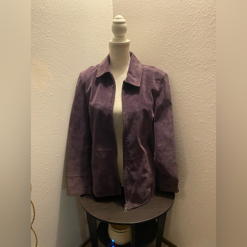 Incredible! Bernardo Purple Leather Jacket